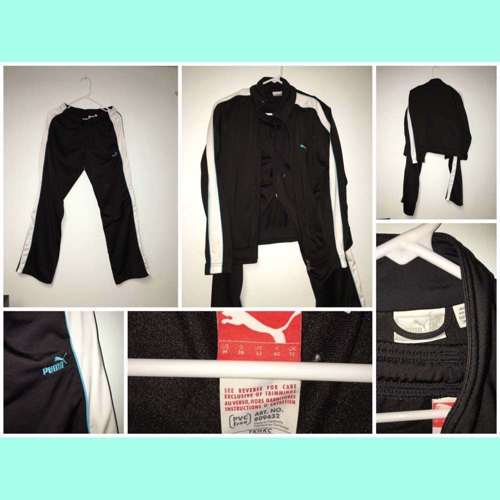 Women's large black and turquoise Puma tracksuit